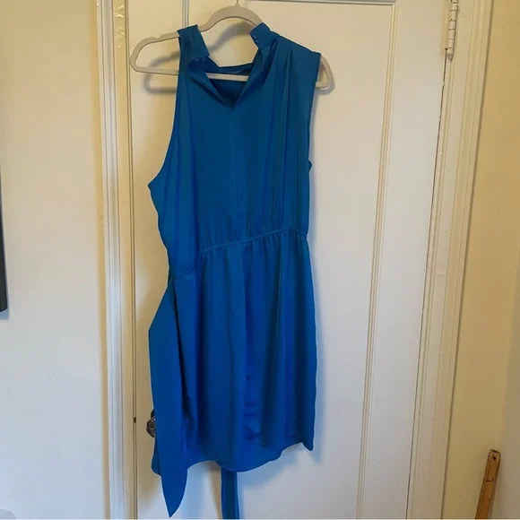 PRETTYGARDEN Formal Satin Dress Sleeveless Mock Neck Tie Waist - size XL - Picture 11 of 11